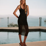 Saia Feminina Anna em Tule Lurex Prata, com Drapeado nas Laterais.