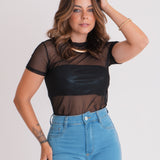 Camiseta Feminina Tule Transparente