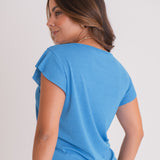 Blusa Feminina Mangas Evase Decote V Creponado