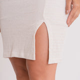 Vestido  de Alças em Lurex com Abertura Frontal