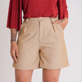 Shorts Feminino Alfaiataria Poliéster Lorena