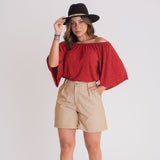 Shorts Feminino Alfaiataria Poliéster Lorena