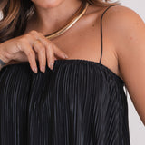 Top com Alças Poliéster Plissado Carolina