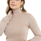 BLUSA MANGA LONGA E GOLA ALTA  FEMININA POLIESTER ELOA